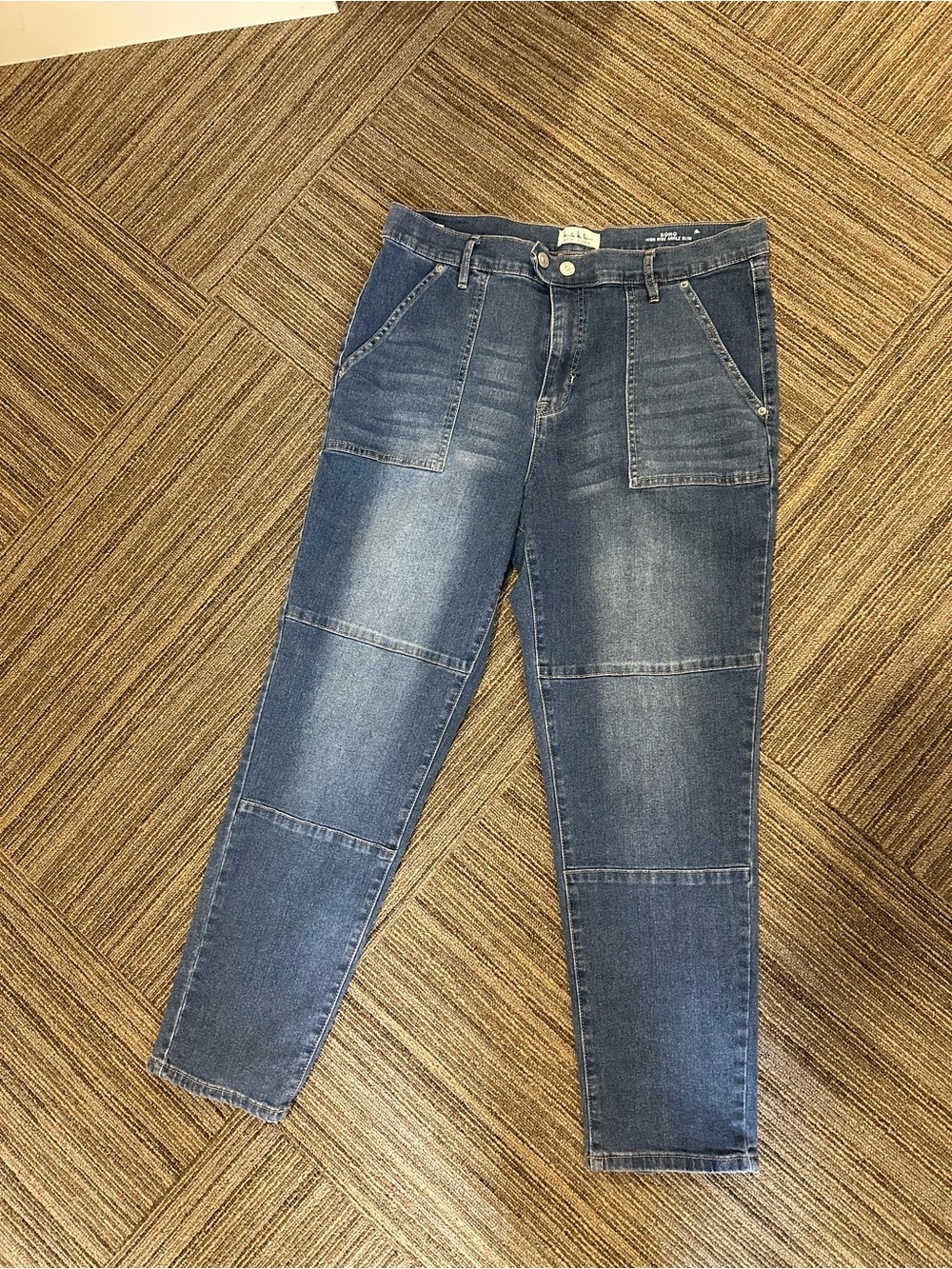 Nicole Miller Blue Wash high-rise Ankle Straight Jeans